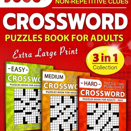 9000 Crossword Puzzles Book For Adults