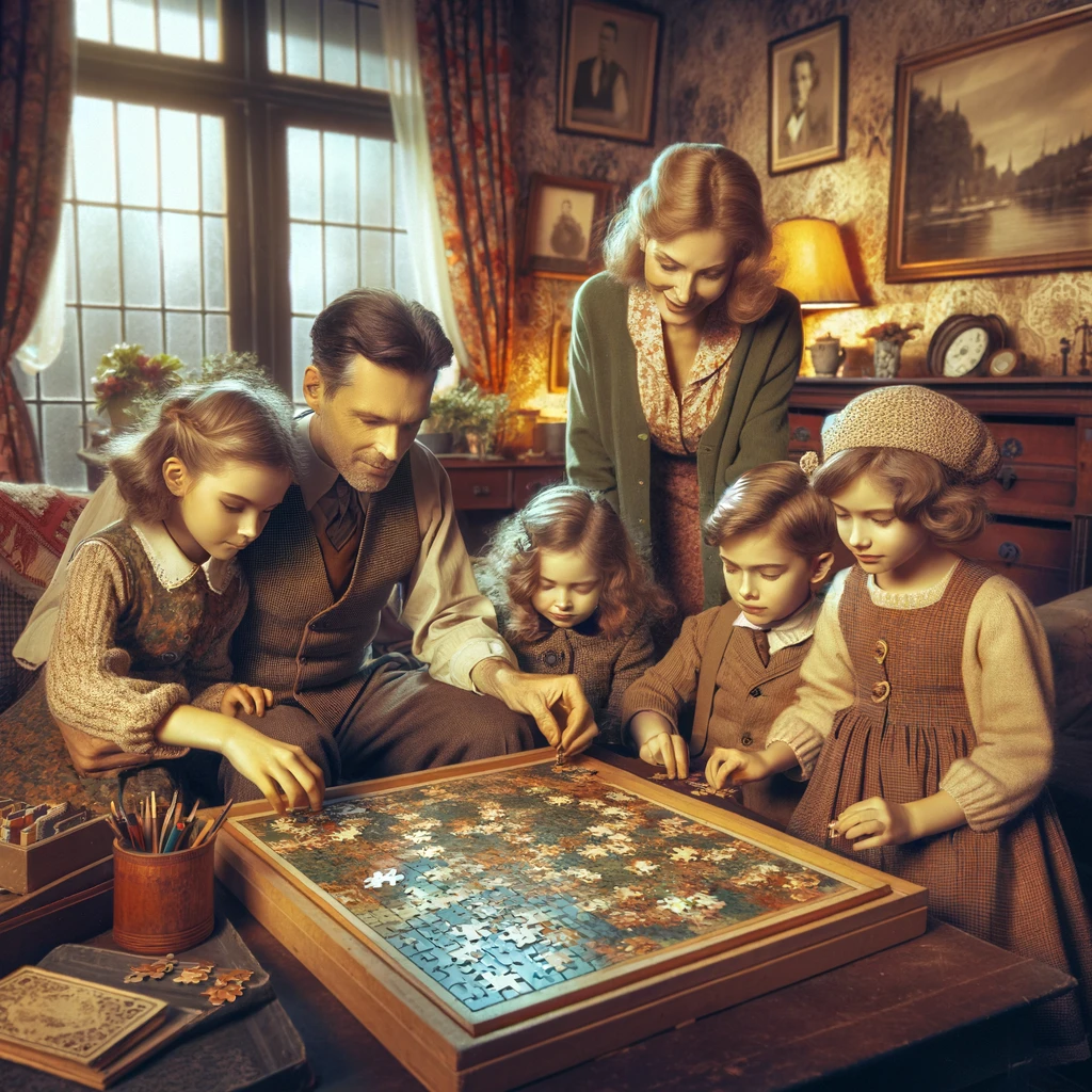 kids playing puzzles 